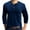 Blue, variant on Mens Beefy Henley Shirt Lightweight Long Sleeve Thermal 3 Button Pullover Sweatshirt Big & Tall Shirt with Pocket(Black,M)