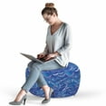 thumbnail image 2 of Abstract Pouf Cover with Zipper, Abstract Blue Toned Waves Flowing Gale Marine Sea Ornamental Illustration, Soft Decorative Fabric Unstuffed Case, 30" W X 17.3" L, Multicolor, by Ambesonne, 2 of 5