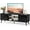 Black, variant on TV Stand for 55 60 inch TV, Modern Mid Century Entertainment Center with Storage, Media Console Table 2 Cabinet, Soft Hinge, Handle Door, Wooden Living Room, Office Furniture,Brown