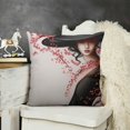 thumbnail image 2 of YINGXI  Floral Throw Pillow Cushion Cover, Dogwood Tree Blossom in Watercolor Painting Effect Spring Season Theme Pinkish Tones, Decorative Square Accent Pillow Case, Black Pink 18x18in, 2 of 5