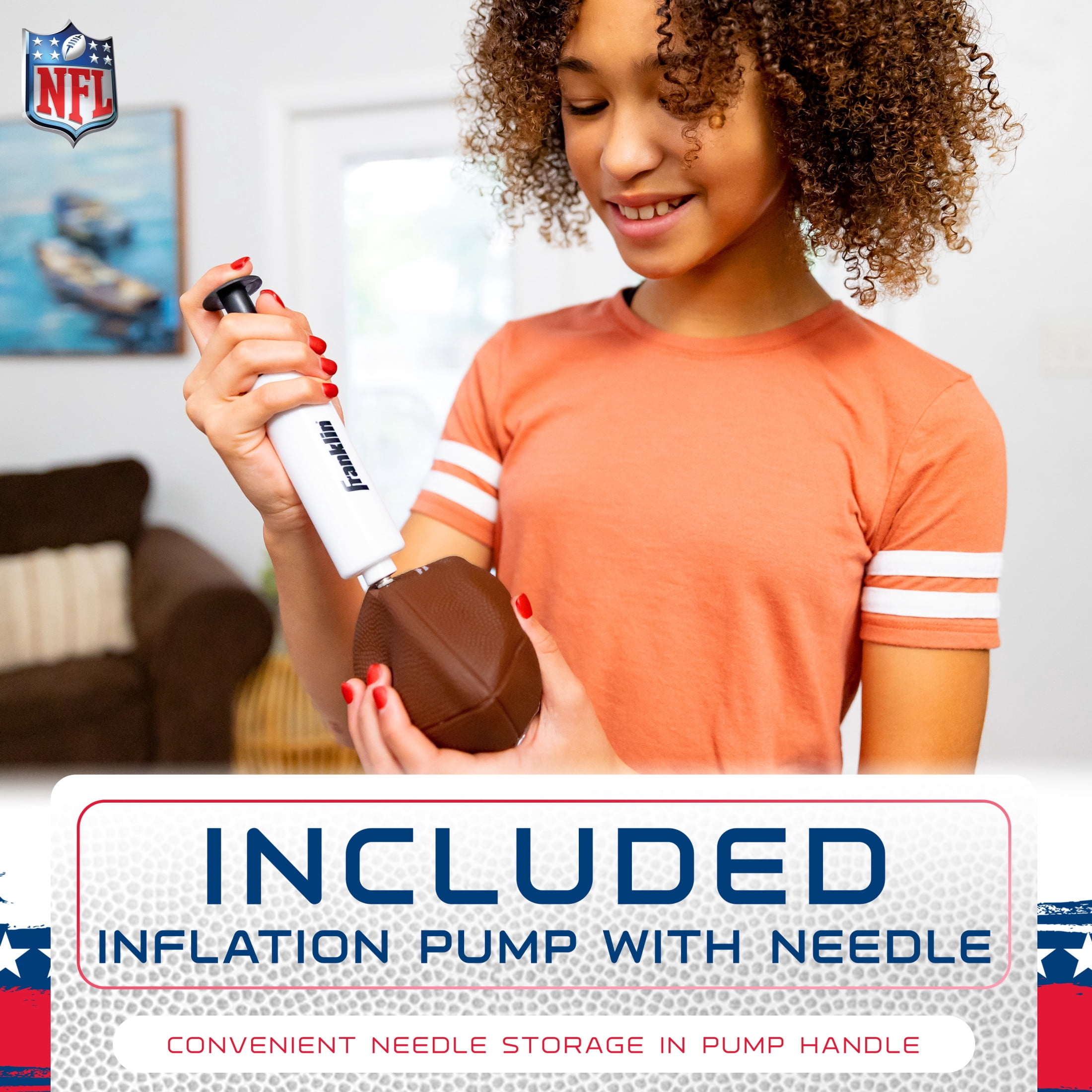 Franklin Sports NFL Inflatable Target Toss Game - Kids Mini Football Throwing Game Set - Portable Indoor + Outdoor Toy Football Target + Mini Footballs - 51"