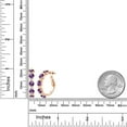 thumbnail image 2 of Gem Stone King 18K Rose Gold Plated Silver Purple Amethyst and White Lab Grown Diamond Hoop Earrings for Women (2.80 Cttw, Round 4MM and 1.9MM, Gemstone Birthstone 1 inch Diameter), 2 of 3