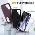 thumbnail image 2 of Feishell Case for Samsung Galaxy A14 5G 6.6 inch,Heavy Duty 3 Layer Military Protection with Hidden Kickstand Shock Resistant Armor Hybrid Bumper Rugged Rubber Phone Cover,Purple, 2 of 7