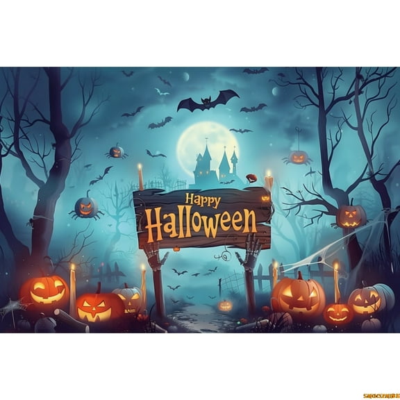 Hallowe Backdrop for Photography Horror Skull Pumpkin Bloody Hands for Background Banner Party r Supply Photo Booth Wall