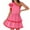 Hot Pink, variant on Womens One Shoulder Mini Dress Ruffle Hem Design Solid Color Stretchy Fabric Casual Silhouette for Party Events Green L