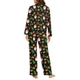 thumbnail image 3 of SCRAWLGOD Christmas Pajamas for Women Long Sleeve Button Up Pjs Women Fall Trendy Clothes Size 4XL V Neck 2 Pj Sets for Woman Lightweight Womens Pajama Lounge, 3 of 7