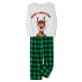 thumbnail image 3 of Fiomva Matching Family Pajamas Sets Christmas PJ's with Letter and Plaid Printed Long Sleeve Tee and Bottom Loungewear, 3 of 10