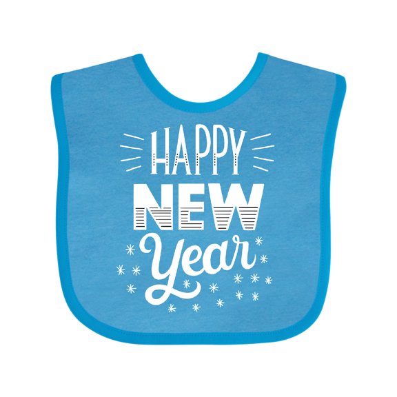 Inktastic Happy New Year in Hand Lettering Boys or Girls Baby Bib
