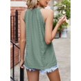 thumbnail image 5 of Gustave Halter Tank Tops for Women Summer Sleeveless Eyelet Shirts Loose Fit Casual High Neck Blouse Pleated Flowy Cami Tops T-Shirts "Green, XL", 5 of 8