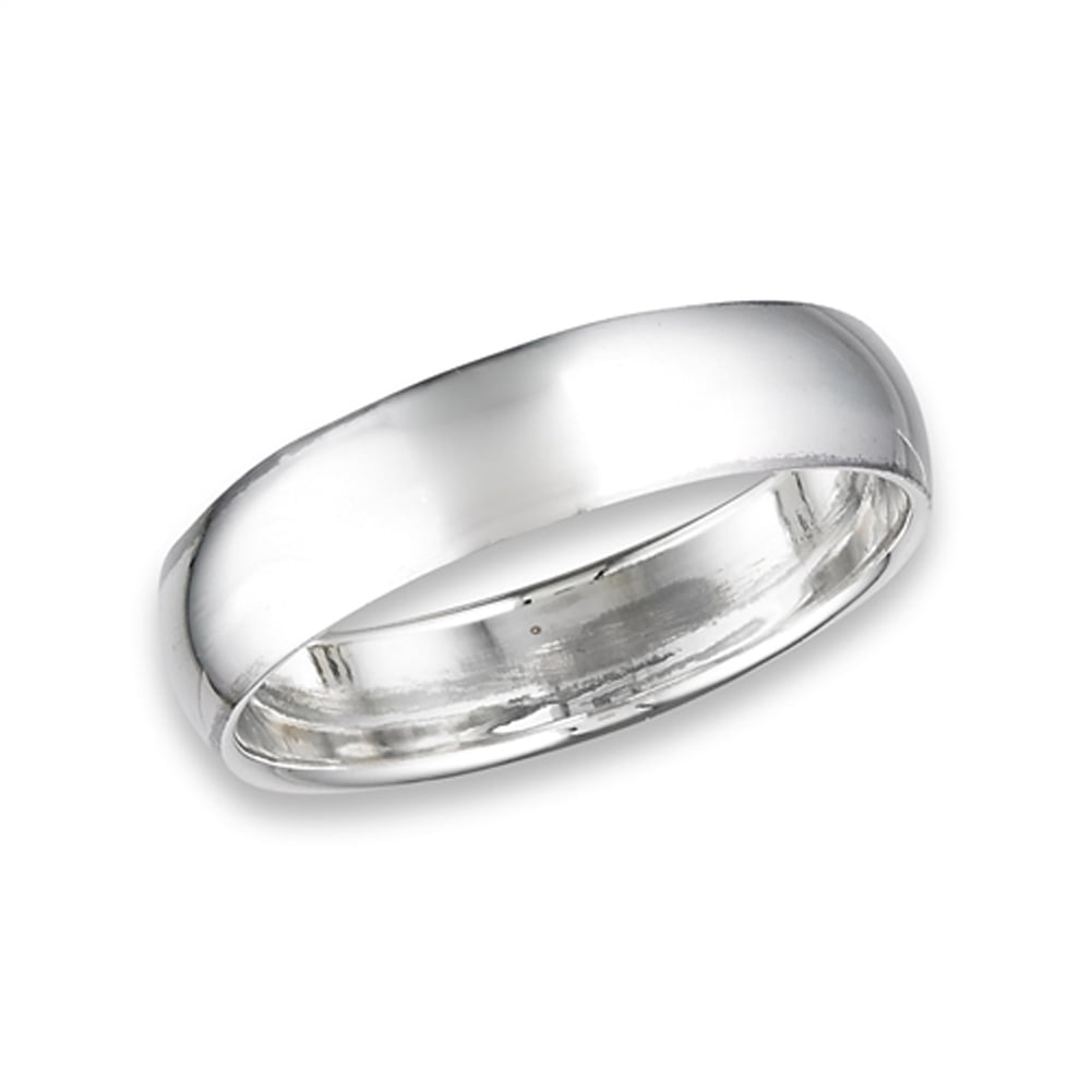 6mm 14k White Gold Over 925 Sterling Silver Men's Wedding Band Ring Size's 5-13