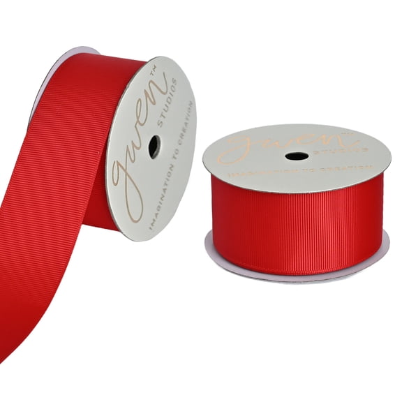 Gwen Studios 1.5" Red Grosgrain Ribbon, 7 yards