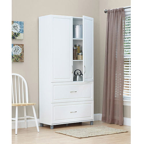 systembuild 36" 2 door/2 drawer storage cabinet, white stipple