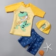 thumbnail image 2 of Edvintorg 3 Piece Swimsuit for Toddler Boy Summer Swimwear Kids Clothes Boys Cute Dinosaur Print Short Sleeved Top+Swim Trunks+Hat Swimming Suits 1-8 Years, 2 of 3