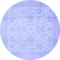 thumbnail image 1 of Ahgly Company Machine Washable Indoor Round Oriental Blue Traditional Area Rugs, 8' Round, 1 of 4