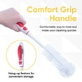 thumbnail image 5 of Superio Red and White Bottle Brush Scrubber with Rubber Grip Handle (2 Pack), 5 of 9