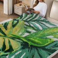 thumbnail image 2 of FCXZI Tropical Plant Green Bird Flannel Blanket, Soft Lightweight, Multi-Purpose 30*40in, 2 of 7