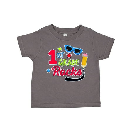 

Inktastic 1st Grade Rocks with Sunglasses and Pencil Gift Toddler Boy Girl T-Shirt