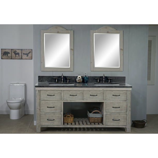 72 Rustic Solid Fir Double Sink Vanity, Double Bathroom Vanity No Top