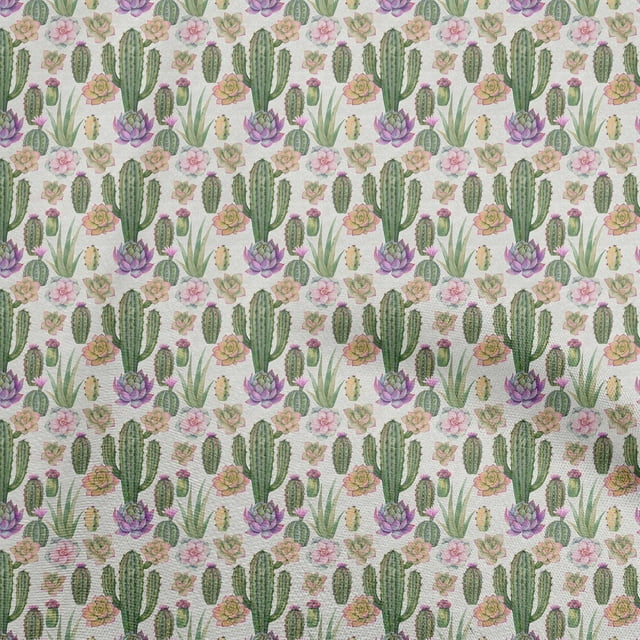 oneOone Rayon Green Fabric Cactus Sewing Craft Projects Fabric Prints By Yard 56 Inch Wide