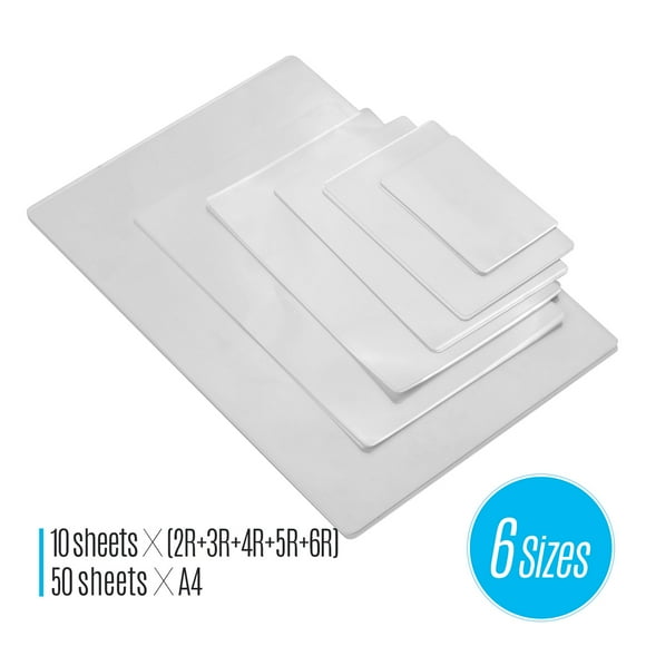80mic Thermal Laminating Film Pouches PET Clear Sheet for Photo Paper Document Picture Lamination for Laminating Machine Laminator, 2R 3R 4R 5R 6R A4 Size 100 Sheets
