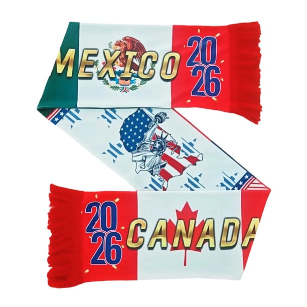 Bufanda barkshord Copa Mundial de Fútbol 2026 de punto doble faz