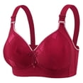 thumbnail image 3 of Feancey Wireless Full Coverage Bra for Older Women High Support Comfort Bra Adjustable Strap Everyday Brassiere Breathable Minimizer Bras Red 40, 3 of 10