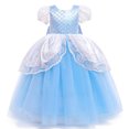 thumbnail image 4 of KAWELL Summer Custom Puff Sleeve Small Sequin Bow Mesh Dress Princess Dress 3-8 Years, 4 of 6