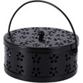 thumbnail image 1 of Portabobinas clásico para mosquitos Caja de metal portátil para mosquitos Cubierta de contenedor Caja de mosquitos Contenedor Seguridad Anti-quemaduras Quemador de incienso para mosquitos con asa par TUNC Sencillez, 1 of 5