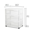 thumbnail image 2 of Sterilite At Home 3 Drawer Wide Storage Cart Container with Casters, 4 Pack, 2 of 7