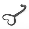 thumbnail image 6 of Renovators Supply Black Heart Style Coat and Robe Hooks 4 in. L Wrought Iron Powder Coat Finish Key and Towel Wall Mount Metal Hanger Hook Decor w/Screws Pack of 4, 6 of 8