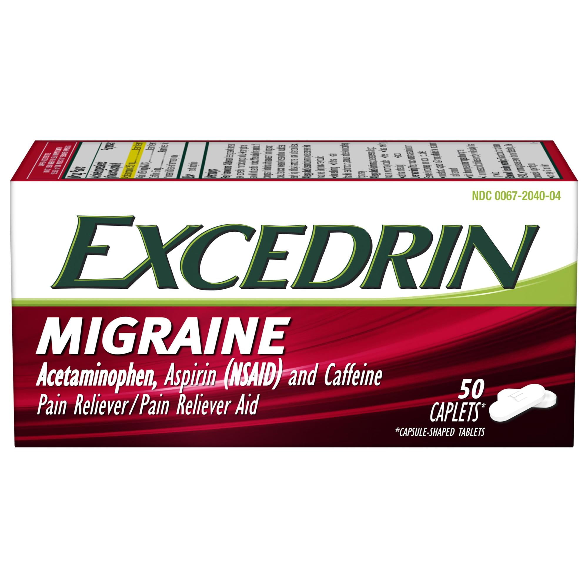 Excedrin Migraine Medicine Caplets for Migraine Headache Relief, 50 Count