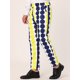 thumbnail image 2 of Pantalones de vestir ajustados con frente plano y bloque de color con estampado geométrico informal para hombre S Amarillo Negro, 2 of 6