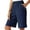 60# Navy, variant on Bermuda Shorts for Women Knee Length Dressy Casual Summer Elastic Waist Straight Wide Leg Long Shorts with Pockets White XXL