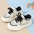 thumbnail image 4 of LTTVQM Sneakers for Girls Boys Lace-Up Mesh Chunky Platform Breathable Running Walking Shoes Comfortable Soft Casual School Athletic Footwear Black 9 Toddler, 4 of 5