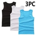 thumbnail image 4 of GERsome Unisex Boys Girls Cotton Tank Tops Sleeveless Undershirts Tees 3-Pack Assorted Colors Round Neck Shirts, Sizes 2-14 Years, 4 of 4