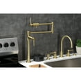 thumbnail image 3 of Kingston Brass KS4707DL Concord Deck Mount Pot Filler Faucet, Brushed Brass, 3 of 8