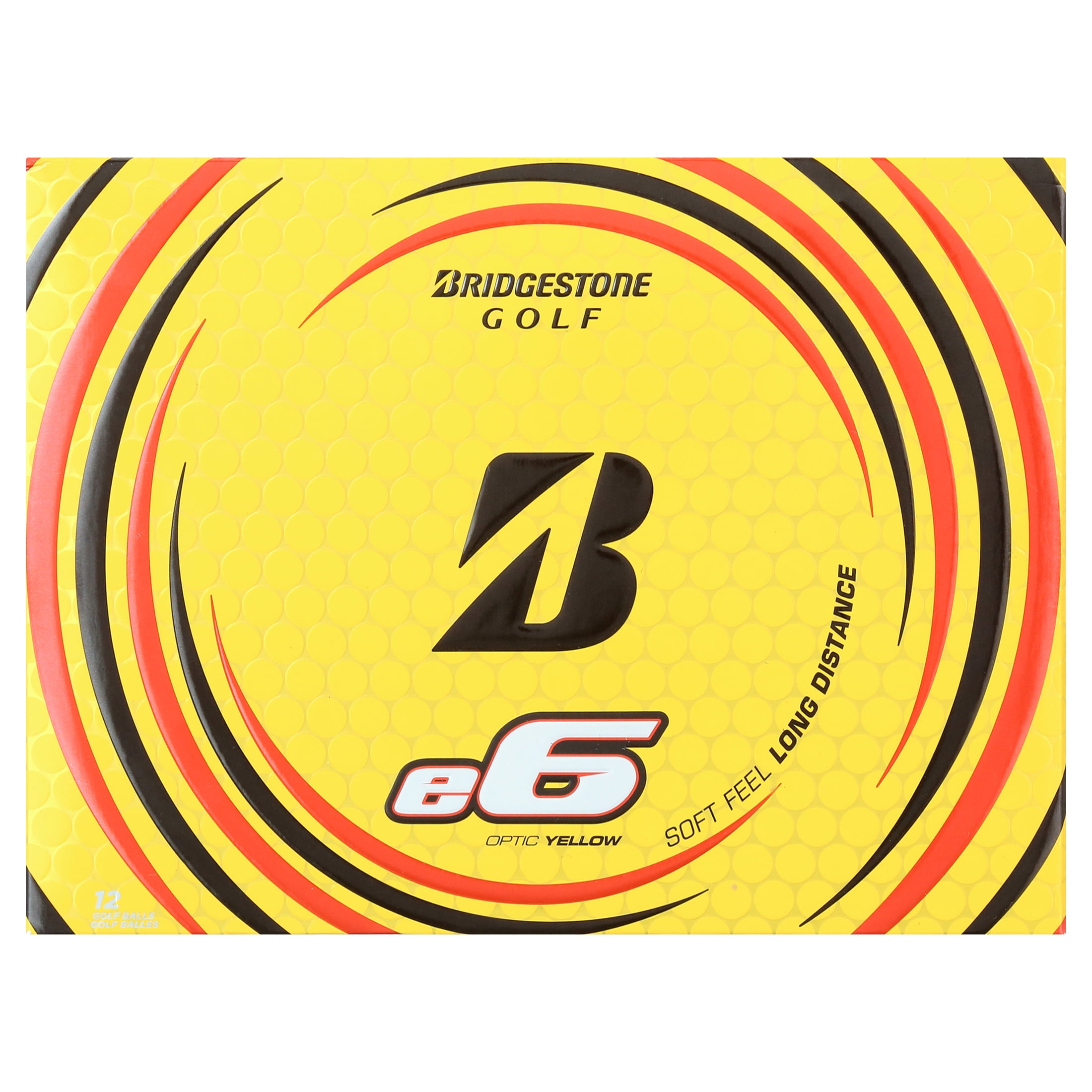 Bridgestone e6 Soft Feel Long Distance Plastic Golf Balls, Yellow, 1 Dozen