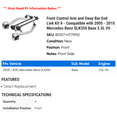 thumbnail image 2 of Front Control Arm and Sway Bar End Link Kit 4 - Compatible with 2005 - 2010 Mercedes-Benz SLK350 Base 3.5L V6 2006 2007 2008 2009, 2 of 2