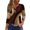 Brown, variant on WTOBBY Women's Floral Print V-Neck 3/4 Sleeve Loose Fit Versatile Blouse Top for Casual Spring Fall Fashion and Everyday Comfortable Outfits,White M