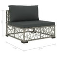 thumbnail image 7 of vidaXL 6 Piece Patio Lounge Set with Cushions Poly Rattan Gray, 7 of 7