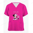 thumbnail image 3 of Blusa de trabajo de manga corta para mujer, uniformes de clínica dental, blusa para médico, estampado de Mickey Mouse de Disney, blusas de hospital, enfermería y cirugía, 3 of 4