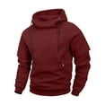 thumbnail image 3 of Men's Hooded Pullover Solid Color Long-sleeved Sweatshirt for Man Fall Winter, 3 of 7