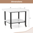 thumbnail image 3 of Gymax 2-Tier Rolling Under Desk Printer Cart Machine Stand Storage Rack White, 3 of 10