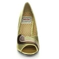 thumbnail image 4 of Ellie Shoes E-BP403-Beatrice 3 Cone Heel In Microfiber Suede Gold / 6, 4 of 6