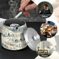 thumbnail image 4 of Yayeee Ashtray with Lid for Cigarette Smokeless Stainless Steel Home Ash Holder, Snowy Mountains, 4 of 7