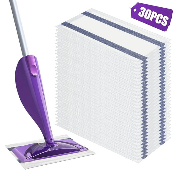 TSV 30pcs Disposable Mop Pad Refills Compatible with SwifferWet Jet Mops, Multi-Surface Absorbent Wet Pads Refill