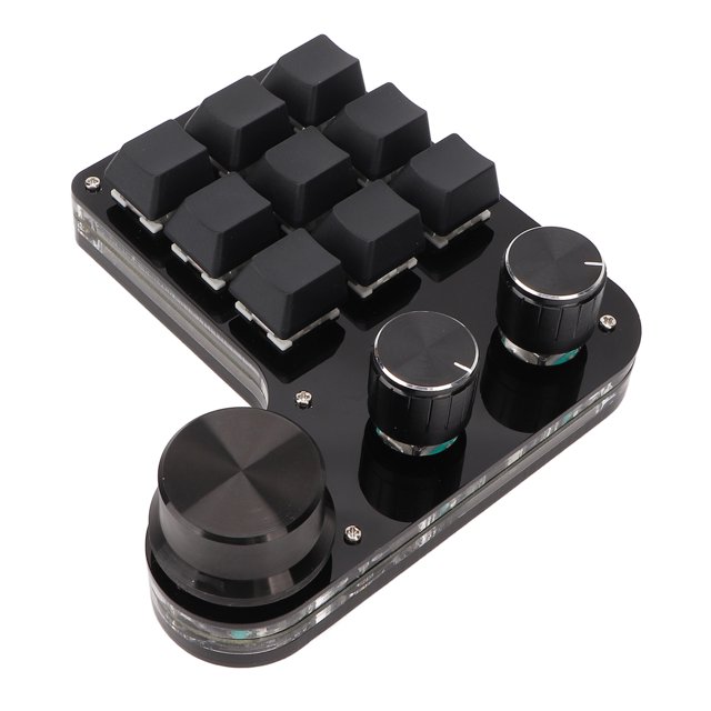 Mini Clavier, 9 Touches Programmables 3 Boutons RGB Clavier de Jeu Rétroéclairé pour les Médias