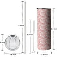 thumbnail image 5 of 20oz Pink Christmas Snowman Pattern Skinny Tumblers Stainless Steel Tumbler with Lid and Straw,Vacuum Insulated Double Wall Travel Tumbler Cups with Cleaning Brush for Coffee,Tea, 5 of 6