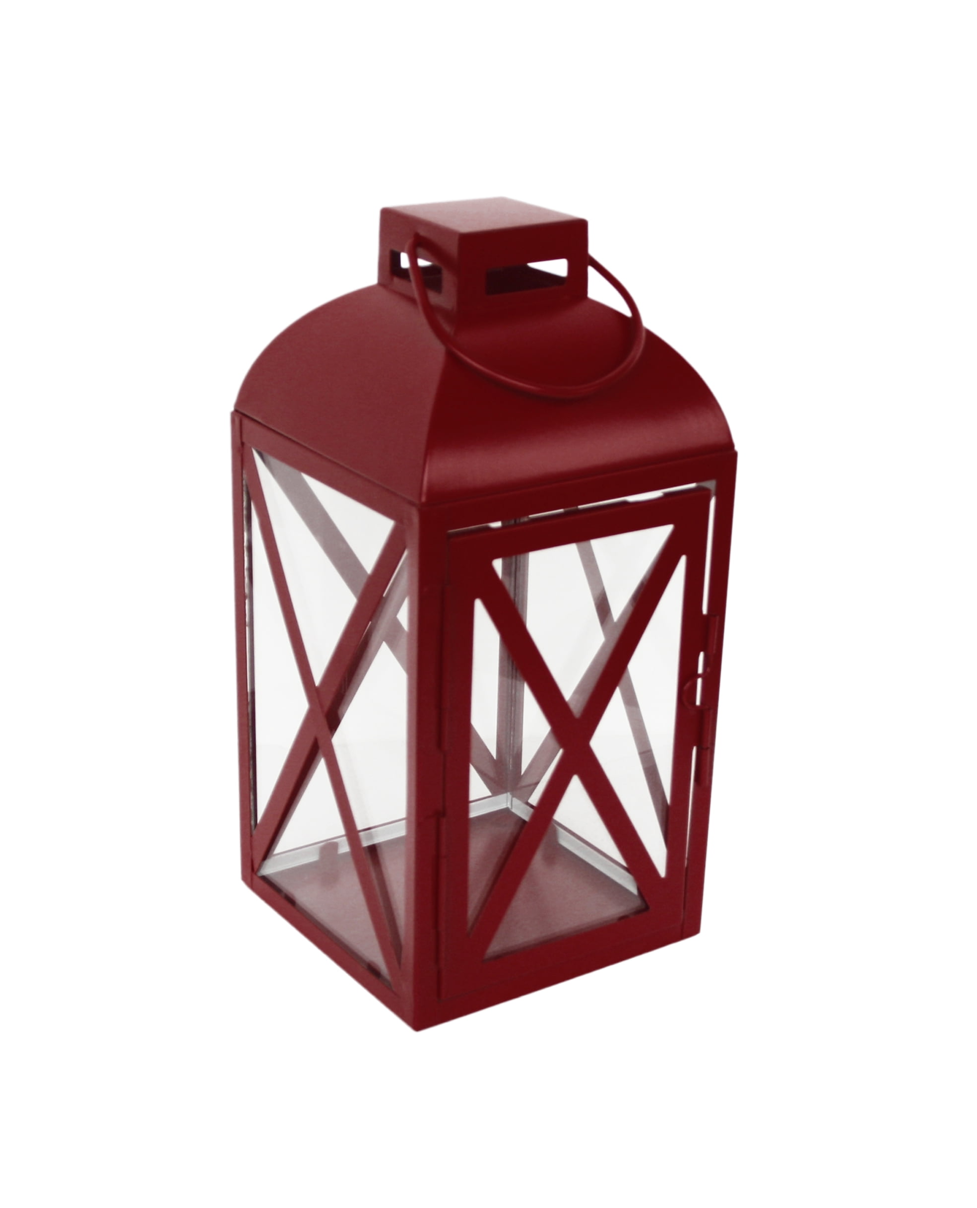 Mainstays Medium Red Metal Candle Holder Lantern Mainstays Medium Red Metal Candle