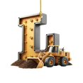 thumbnail image 2 of Clearance! Personalized Construction Vehicle Letters 2D Flat Acrylic Decorations Excavator Decorations Excavator Christmas Decorations 2024, 2 of 9